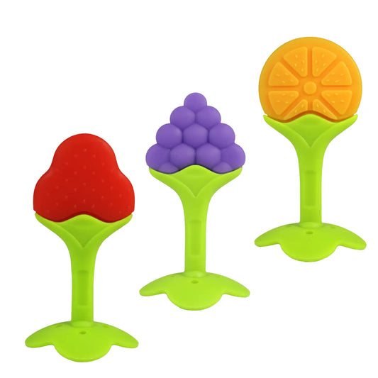 Raz-Fruitique Silicone Teethers 3PK