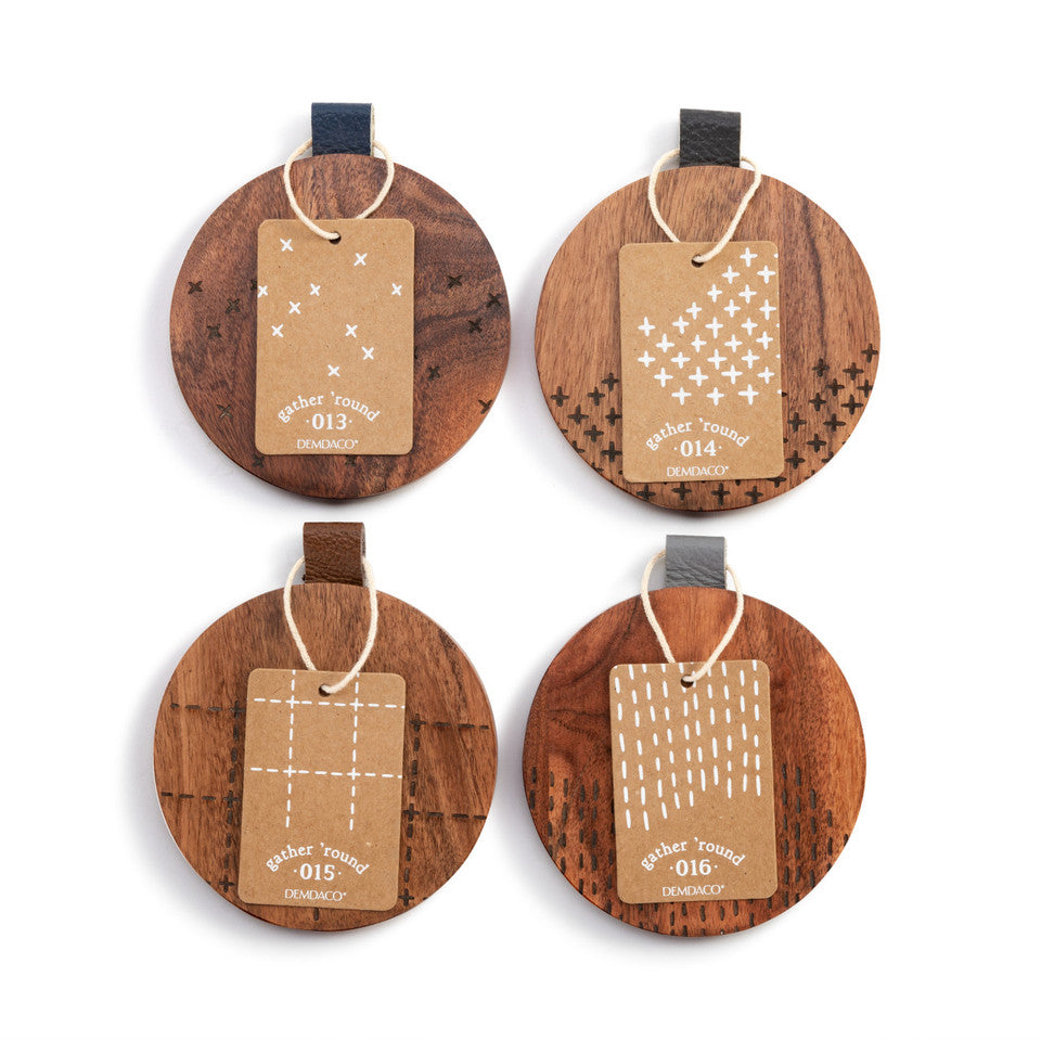 Pattern Wood Coaster Set