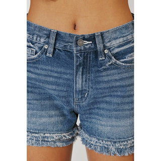 High Rise Frayed Hem Shorts | Kancan Shorts