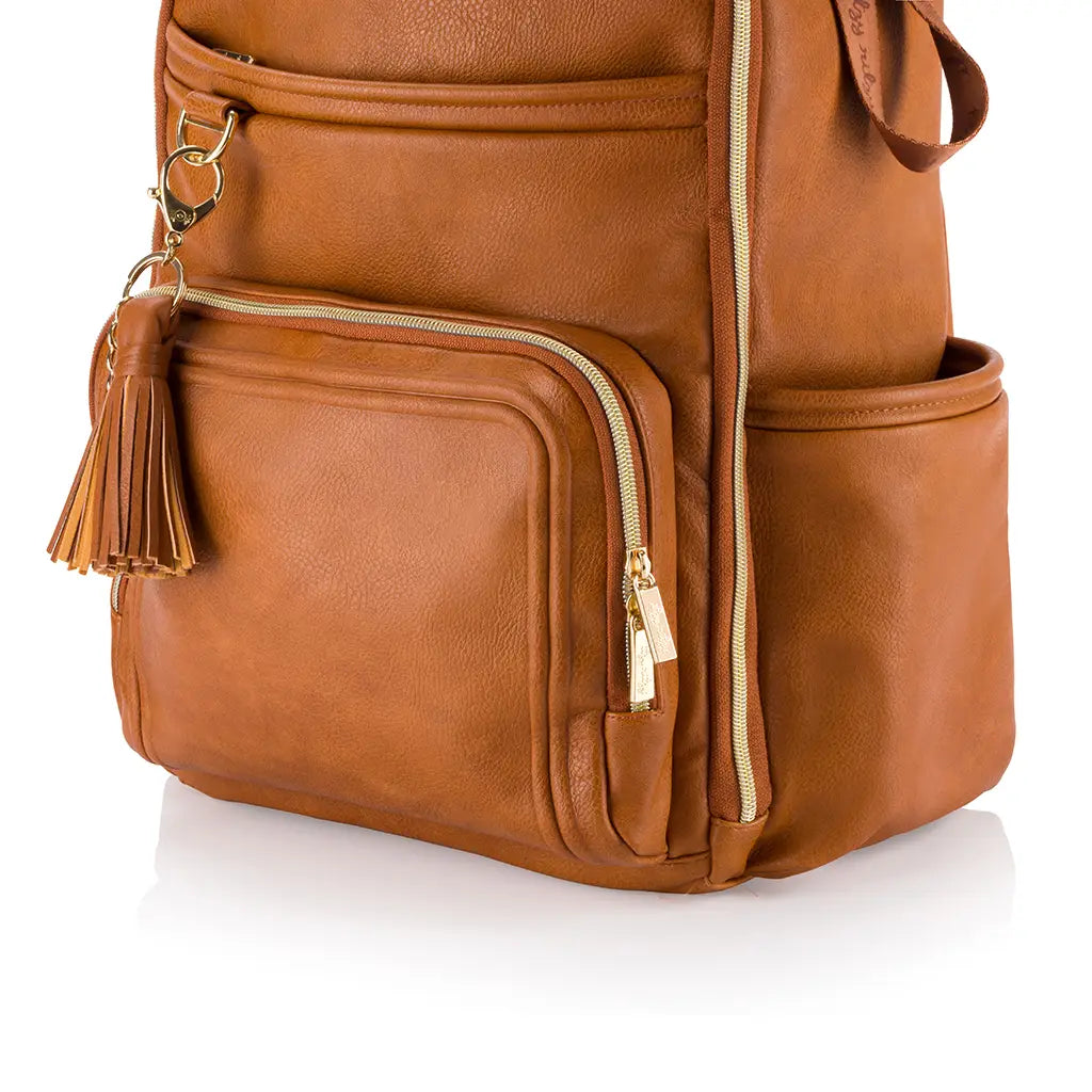 Cognac Boss Plus Backpack Diaper Bag | Itzy Ritzy