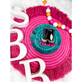 Gold and Magenta Earrings