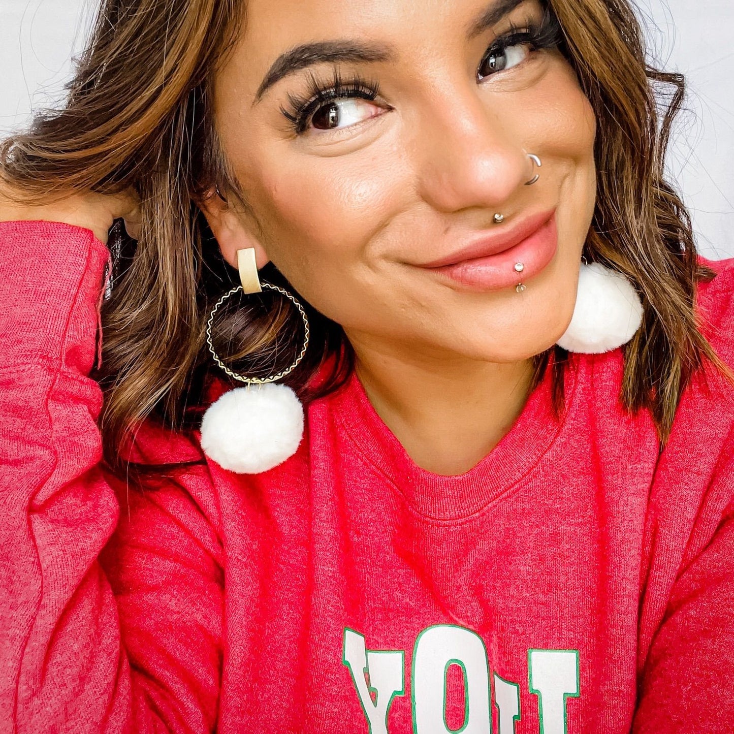 First Snow | White Puff Earrings