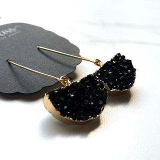 Steadfast | Black Druzy Earrings