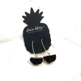 Steadfast | Black Druzy Earrings