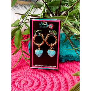 Turquoise Heart Earrings