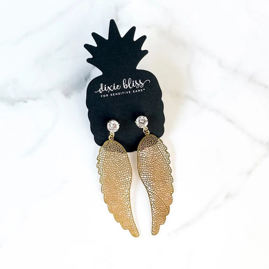 Wings of Angel Gold Earrings