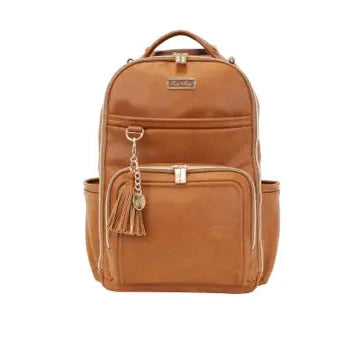 Cognac Boss Plus Backpack Diaper Bag | Itzy Ritzy