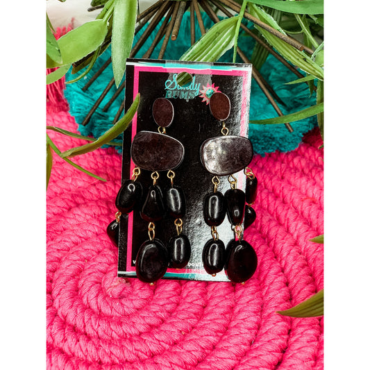 Black Stone Earrings