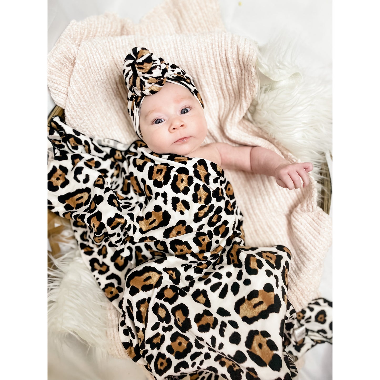 Leopard Swaddle Blanket Set