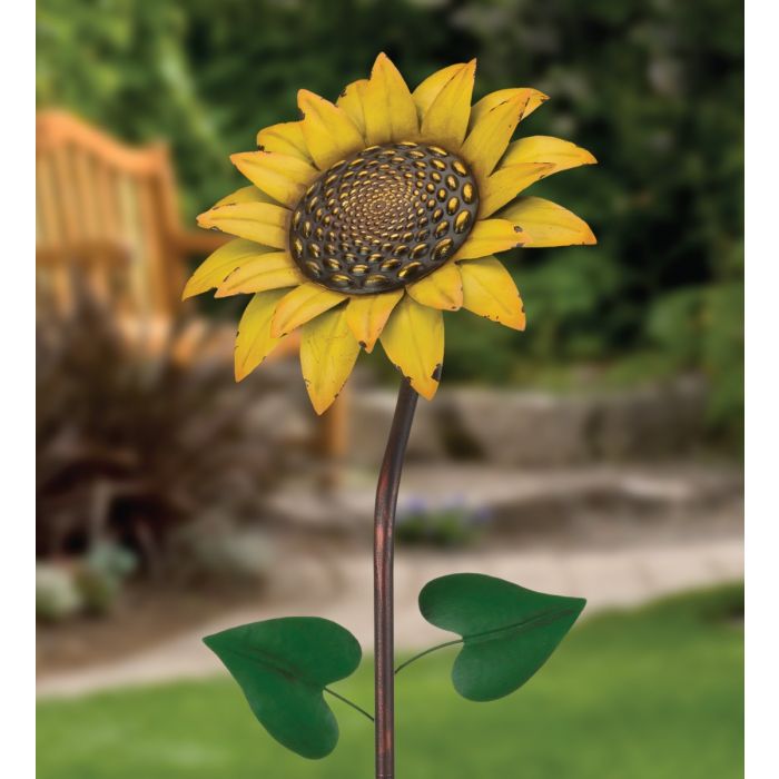 46" Vintage Flower Stake - Sunflower