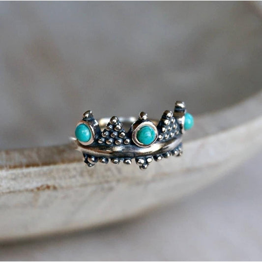 Crown Turquoise Ring Authenic