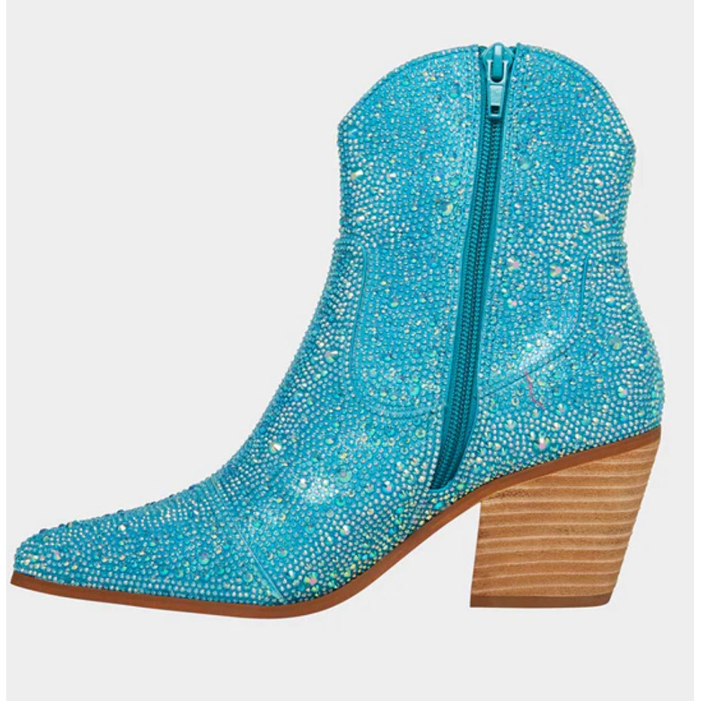 Turquoise Rhinestone Boots | Betsey Johnson