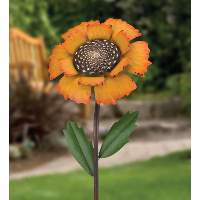 46" Vintage Flower Stake - Marigold