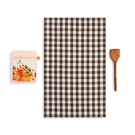 Cottage Rose Hot Pad & Towel with Spatula Set